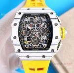Super Clone Richard Mille RM11-03 Le Mans Classic 7750 Yellow Watches Quartz NTPT Case